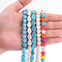 Perles en forme de feuille et d'étoile en turquoise blanche et bleue, pierres colorées pour bijoux et sacs Ywzitian FY104