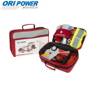 oripower OEM roadside assistance survival tool bag emergency car first aid kit with warning triangle