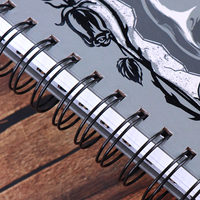 Carnet à spirale personnalisé avec couverture rigide en papier offset et reliure Wire-O, impression avec vernis sélectif UV pour journal, agenda, carnet de notes de style gothique