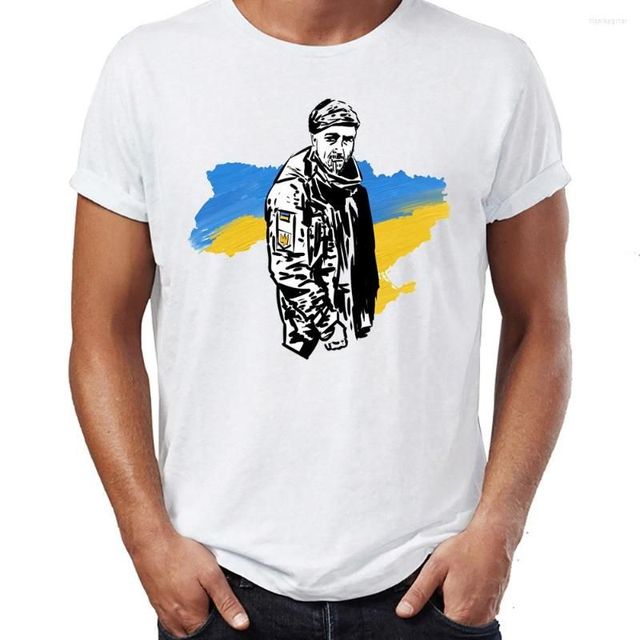 Wholesale Customized Ukrainian Pride T Shirts Men's Oversized T Shirts with White Ink Print Direct Mail Suppliers Pride Print