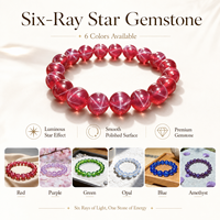 Bracelet en rubis rouge étoile hexagonale, bijoux de mode 2026, taille 14-22 mm, bracelet en pierres précieuses