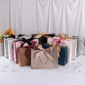 Bolsa de Compras Plegable de Lujo para Pequeñas Empresas, con Logotipo Personalizado Impreso, para Regalos de Boda, de Papel Blanco para Tiendas, con Asa de Cuerda - Product Image 5