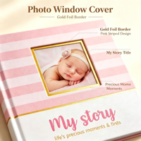 Livre de souvenirs de la première année de bébé avec couverture rigide en carton, reliure à spirale et plastification, formats A4/A5, personnalisable