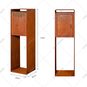 Powder-Coated Corten Steel Mailbox 3D Artwork Design Lockable Outdoor Pillar Letterbox - Product Image 6