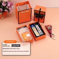 Boîte cadeau créative et tendance pour rouge à lèvres, emballage cosmétique d'anniversaire, brillant à lèvres, parfum, petit carré/rectangle orange – En stock