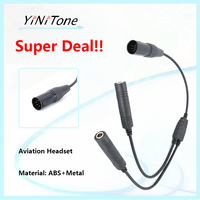 Adaptateur de micro Audio professionnel pour Airbus double prise femelle vers XLR mâle câble casque d'aviation avec sortie cc pour Ham Radio