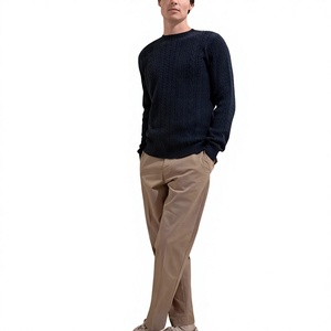 Pull en tricot blanc pour homme, manches longues, couleur unie, laine/acrylique, coupe classique, respirant et à séchage rapide, hiver 2027 - Product Image 2