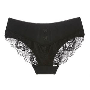 Hipster 여성 풀 컷 팬티 레이스 섹시한 여성 란제리 팬티 구멍 공급 100% 코튼 팬티 - Product Image 5