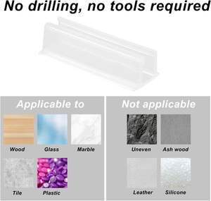 10 Piezas de Soportes de Montaje para Cuerda de Luz de Neón Acrílica, Clips de Fijación de Tiras LED Transparentes, Adhesivos e Impermeables para Madera, Vidrio, Mármol, Azulejos y Paredes - Product Image 4