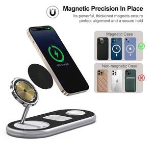 Nuevo Cargador Inalámbrico Magnético 3 en 1 Plegable, Base de Carga Rápida de Aleación de Aluminio para iPhone 17 Pro Max, iWatch y AirPods - Product Image 5