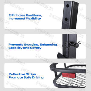 Pour le ramassage SUV 4X4 PONYAN nouveau Design fer pliant arrière noir attelage transporteur monté Cargo transporteur <span class=keywords><strong>porte</strong></span>-bagages <span class=keywords><strong>à</strong></span> <span class=keywords><strong>vendre</strong></span> - Product Image 4