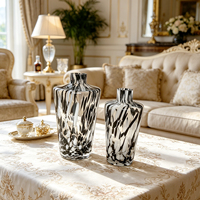 Bouteille diffuseur d'huiles essentielles en verre soufflé à la main, motif écaille de tortue, cylindrique, vide, pour parfum d'ambiance, avec bouchon couronne - Meilleures ventes
