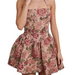 Mini Abito Estivo Boho Floreale Aderente Senza Spalline con Schiena Scoperta e Dettagli Arricciati <span class=keywords><strong>Anj</strong></span> Guangdong - Product Image 5