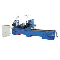 Machine de fraisage automatique à deux extrémités pour le fraisage des trous et le chanfreinage des faces plates des arbres de rouleaux de convoyeurs miniers, contrôlée par PLC
