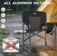Chaise de camping chauffante extra-large et robuste pour l'extérieur, avec sac latéral isotherme, porte-gobelet et sac de transport assorti