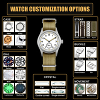Montre-bracelet pour homme OEM 38 mm, cadran vert design, étanche, montres à marque privée, vente en gros, logo personnalisé