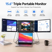 Tragbarer Dreifach-Monitor für Daytrading 315,6 Zoll FHD IPS Panel 1000:1 Kontrast USB Typ-C 60Hz Klare Aktienkarten-Anzeige