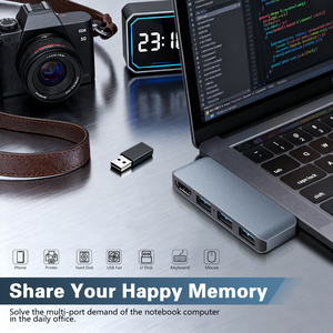 4K60hz OTG 4 trong 1 USB-C Type-C Extender Hub Splitter với HDMI2.0 truyền dữ liệu 10Gbps USB 3.2 HUB <span class=keywords><strong>Adapter</strong></span> Docking Station - Product Image 6