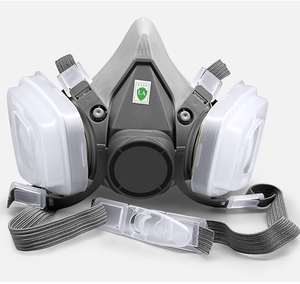 Respirateur demi-masque industriel de haute qualité certifié CE, en polycarbonate, protection personnelle anti-poussière et anti-gaz - Product Image 2