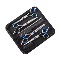 Ciseaux professionnels pour animaux de compagnie 7 pouces Ciseaux de toilettage pour chiens Kit d'outils de toilettage pour animaux de compagnie Ciseaux pour animaux de compagnie en acier inoxydable 6'''