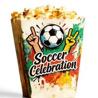 Boîtes à Popcorn Personnalisées pour Célébrations de Football – Seau à Popcorn en Papier Recyclable pour Événements Sportifs et Cinéma Maison
