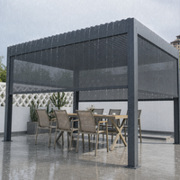 Pergola à lamelles en aluminium coupe-vent, résistante à la neige, imperméable, motorisée, pour cour