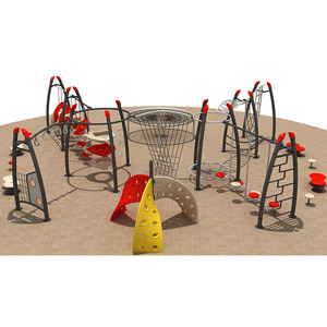 Parque Infantil de Plástico para Exteriores con Redes, Puentes, Columpios de Neumáticos, Escaleras y <span class=keywords><strong>Discos</strong></span> Giratorios para la Aventura de los Niños - Product Image 2