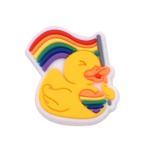 Fleur de chaussure en PVC détachable en silicone de dessin animé mignon moulé avec des boucles en caoutchouc souple goutte à goutte - Product Image 5