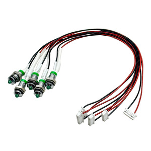 Custom Metal <b>Led</b> Indicator <b>Wire</b> Harness 8mm Green <b>Light</b> 300mm Length For Industrial Plc Cabinet 24V Pvc Insulation - Product Image 4
