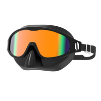 Masque de natation pour adultes à vision large, anti-buée, protection UV, lunettes de plongée en silicone liquide avec couvre-nez