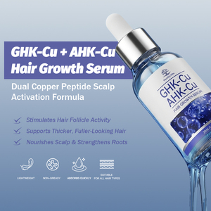 Huile de croissance capillaire au cuivre bleu à marque privée GHK-Cu AHK-Cu, sérum anti-chute de <span class=keywords><strong>cheveux</strong></span>, traitement réparateur du cuir chevelu pour la repousse des <span class=keywords><strong>cheveux</strong></span> - Product Image 1