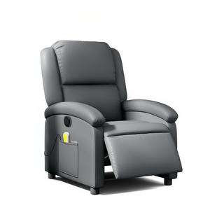 Sillón Reclinable Eléctrico de Piel Sintética Gris, Silla de Masaje de Cuerpo Completo para Uso Doméstico - Product Image 1