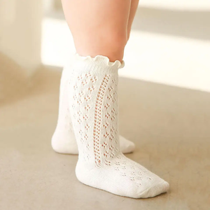 Chaussettes <span class=keywords><strong>de</strong></span> Noël Y-Z en coton peigné respirant à rayures, motif dessin animé mignon, pour bébés et enfants, avec volants, coupe décontractée - Product Image 6