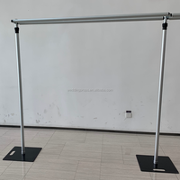 Support de toile de fond réglable en aluminium pour mariage, kit de support de drapé pour événements, fêtes, banquets, cérémonies, cadre de décoration de fond