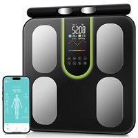Báscula de Bioimpedancia de Doble Frecuencia con 8 Electrodos, Análisis de Composición Corporal, Capacidad de 180 kg, Pantalla TFT Digital a Color, Aplicación