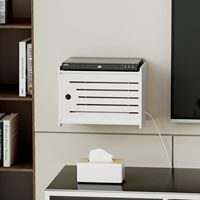 Caja de Almacenamiento de Madera para Router WiFi, Estante Ocultador Decorativo para Proyector, Soporte para Cable de Encimera