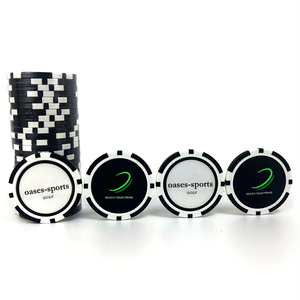 Marqueur de balle de golf en plastique ABS coloré personnalisé en gros, type jeton de poker - Product Image 1