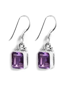 Natural Amethyst Gemstone earrings Jewelers 925 Sterling Silver Handmade Rings Suppliers