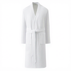 Nouvelle arrivée 2026 Peignoir en tissu gaufré 100% coton - Robe longue de type cardigan pour hommes et femmes, idéal pour les hôtels et les chambres d'hôtes - Product Image 1