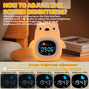 Reloj de Mesa Inteligente con Diseño de Oso para Niños, con Luces Nocturnas de Colores Cambiantes, Entrenamiento para Dormir, Ruido Blanco y Alarma - Product Image 4