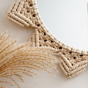 <span class=keywords><strong>Espejo</strong></span> Decorativo <span class=keywords><strong>Redondo</strong></span> de Macramé Acrílico Hecho a Mano <span class=keywords><strong>con</strong></span> Flecos Estilo Boho <span class=keywords><strong>para</strong></span> Apartamento, Sala de Estar, Dormitorio, Cuarto de Bebé, Decoración del Hogar - Product Image 2