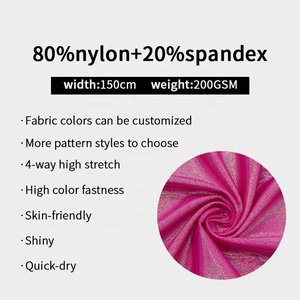 ผ้าไนล่อนสแปนเด็กซ์ฟอยล์สีกลิตเตอร์สำหรับ200gsm เต้นบนเวทียิมนาสติก - Product Image 4