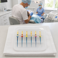 Grandes lime endodontiques rotatives NiTi bleues à activation thermique, à anneaux de codage couleur, instruments flexibles, tailles assorties pour usage clinique