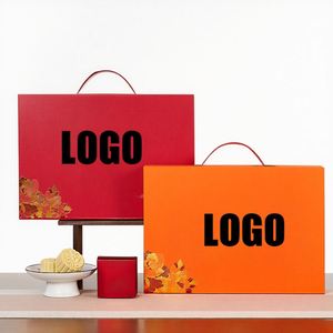 High Quality Custom Color Recyclable Corrugated Board Clothing Mooncake <b>Boxes</b> Artistic Printed <b>Folders</b> Ribbon Mid Autumn Gifting - Product Image 1