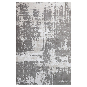 Sang trọng tùy chỉnh New Zealand len + Rayon thảm lụa và thảm màu xám và màu be Tay Chần khu vực thảm cho phòng khách và phòng ngủ - Product Image 1