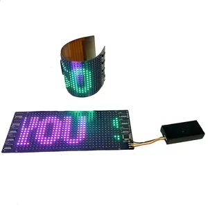 LED Display Flexível Bateria De Controle De Tela Macia Recarregável Scrolling Text LED Sign Display Panel Para Publicidade