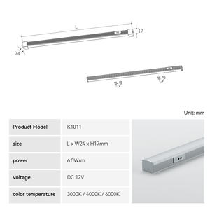 Modern Aluminum Bedroom Door Sensor Motion <strong>LED</strong> Strip <strong>Light</strong> Plastic Surface Mounted <strong>Drawer</strong> <strong>Lights</strong> Lamps Indoor Kitchen Cabinet - Product Image 6