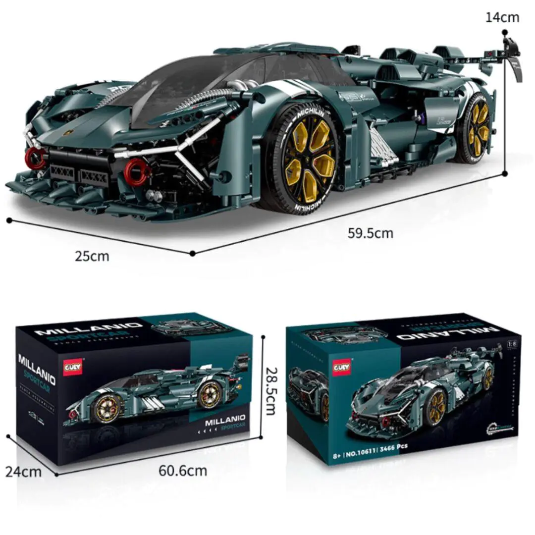 MISINI M6211 Super Car Building Set, 1：8 MOC Racing Car Building Toys, 3611 PCS Large Adult Collectible Model Cars Set to Build, DIY Build 並行輸入品 MISINI F12 91102 Supercar Building Block, 3097&frasl;pcs Large Remote