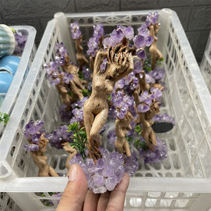 Kerajinan Amethyst alami grosir pohon Dryad orang Amethyst kerajinan Resin Groot untuk dekorasi - Product Image 2