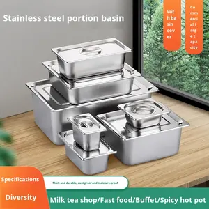 Lavabos cuadrados de acero inoxidable modernos de estilo americano, platos de Buffet, bandejas de platos de cafetería y restaurante - Product Image 2